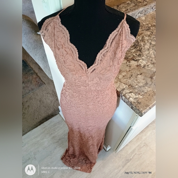Windsor Lace Backless Dress in Rose Gold New With Tags Size Medium - Picture 2 of 4